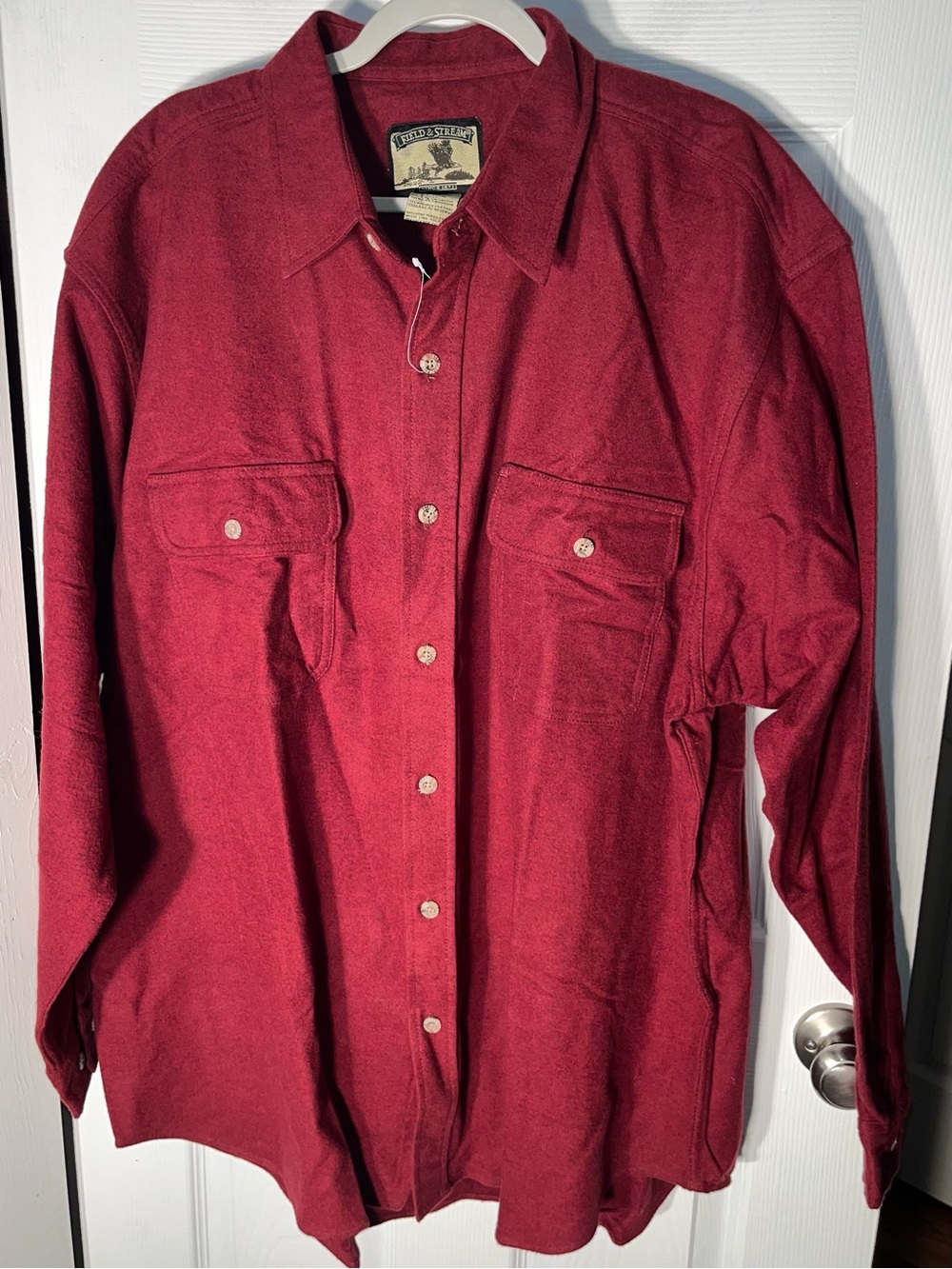 Field & Stream Heavyweight Flannel Shirt Jacket Red XXL Long Sleeve Like New
